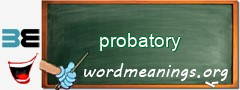 WordMeaning blackboard for probatory